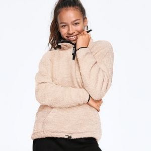 PINK sherpa 3/4 zip pullover